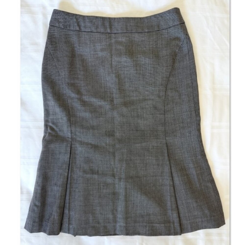 Ann Taylor Loft Tulip Pencil Skirt Size 0 Gray Zip Career Business Work